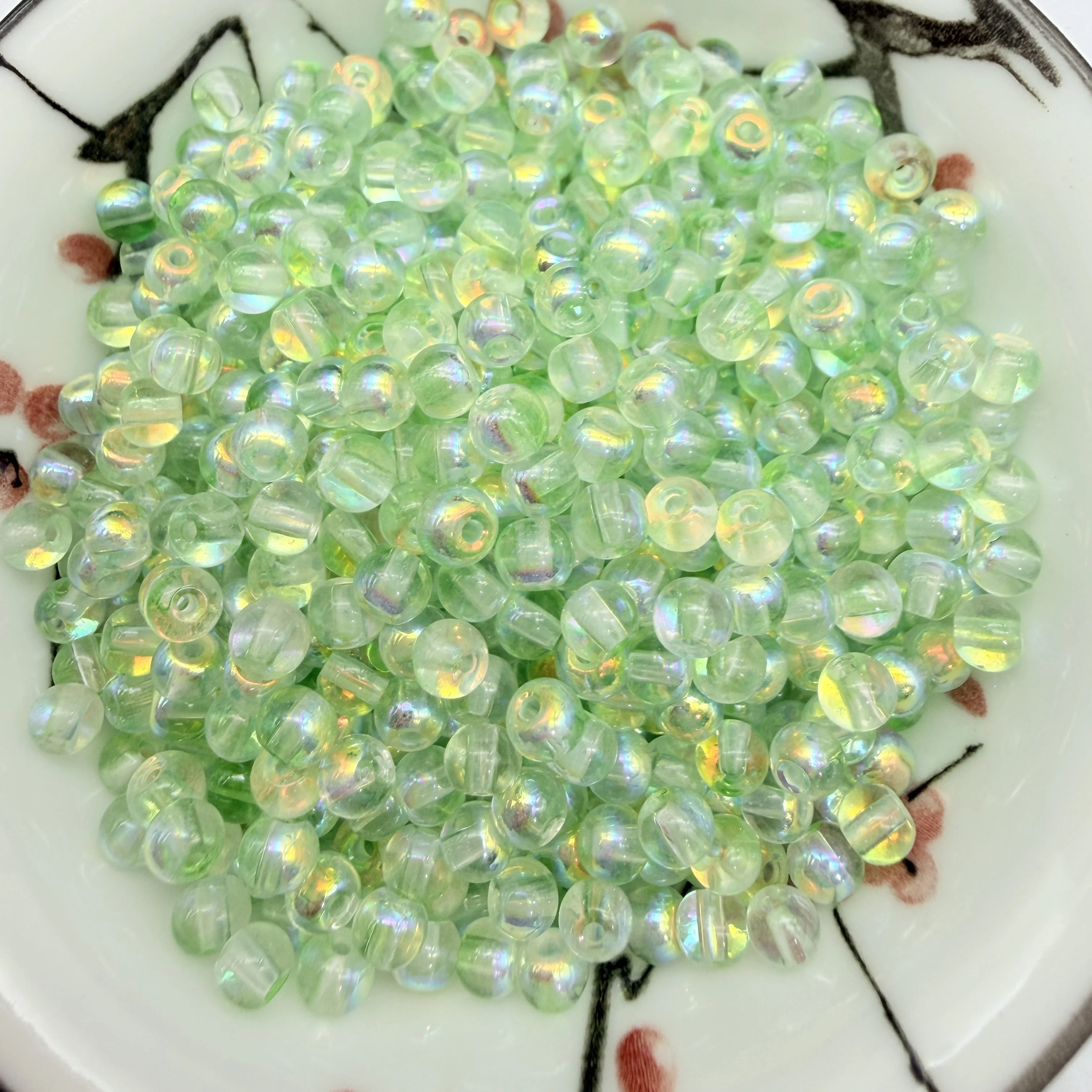 4mm 800pcs Transparent Blue Violet Aurora Glass Beads Shiny Round Beads For Earrings Ornaments Handmade Beading Supplies