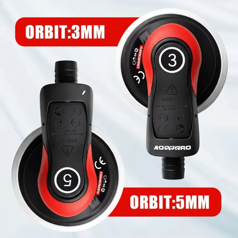 AEROPRO A313 Professional Pneumatic Random Orbital Sander 6 Inch Dual Action Air Sander with Central or Self‑Vacuum Function