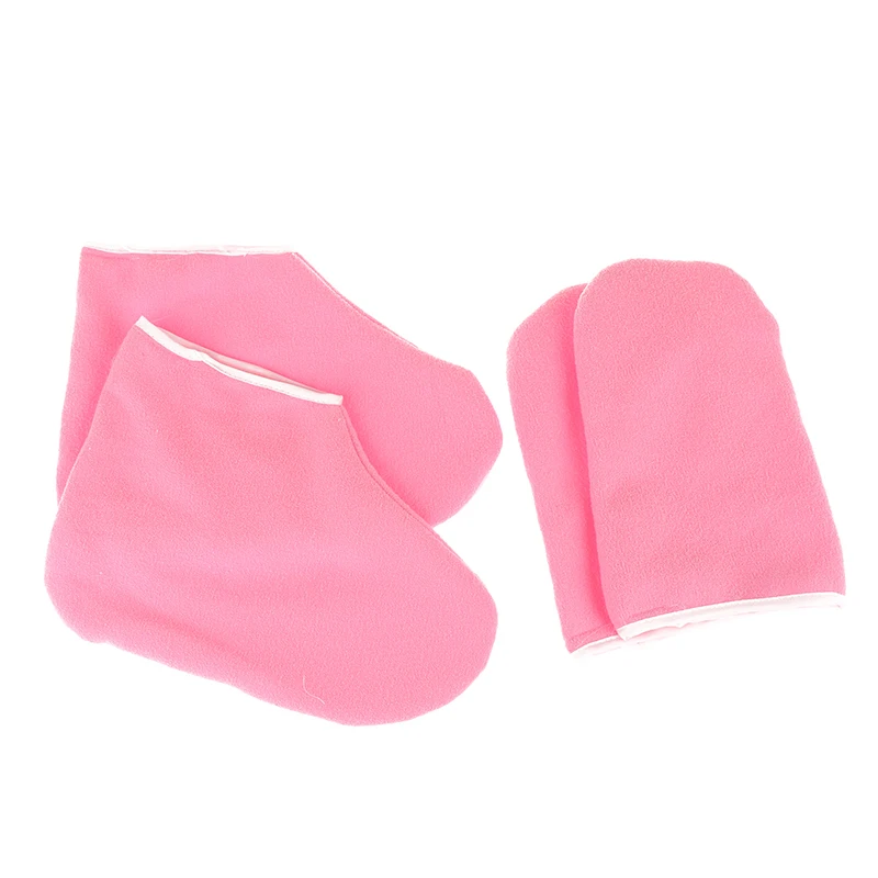 1 زوج شمع البارافين غطاء للقدمين من القطن المشمع قناع ترطيب سبا ترطيب الجوارب قفازات يغطي بطانات الحمام