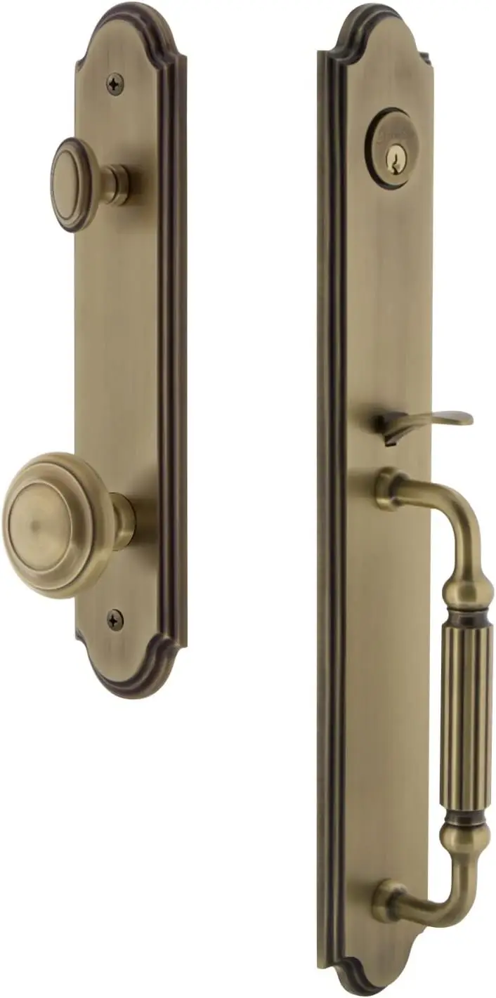 Grandeur Arccir_Eset_238_Fg Arc - Keyed Different - Solid Brass Full Plate Single Cylinder Keyed Entry Handleset With