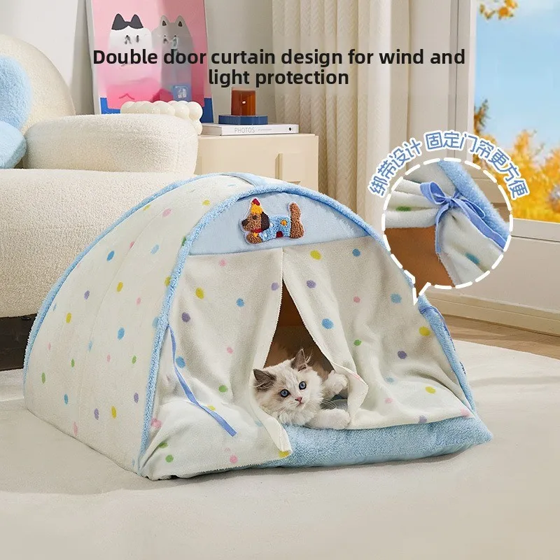 

Корейский Sle, милая палатка для домашних животных, теплая зимняя гнездовая вилла, домашняя кровать для собак, закрытый дизайн, S elter