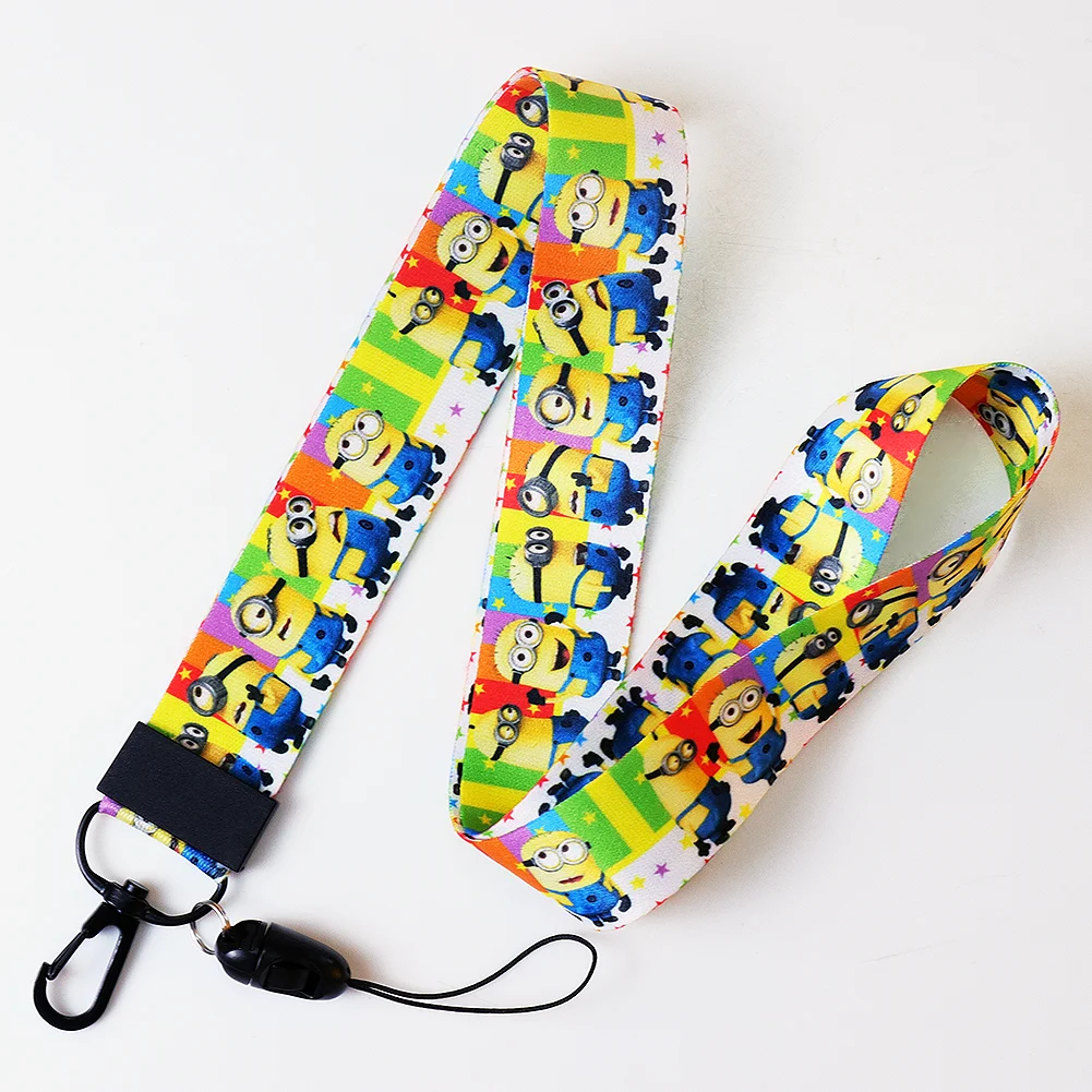 6 stuks/partij Cartoon Minions Lanyards voor Sleutel Draagriem Nekbanden ID Badge Houder Hang Touw Sleutelhangers Accessoires Geschenken