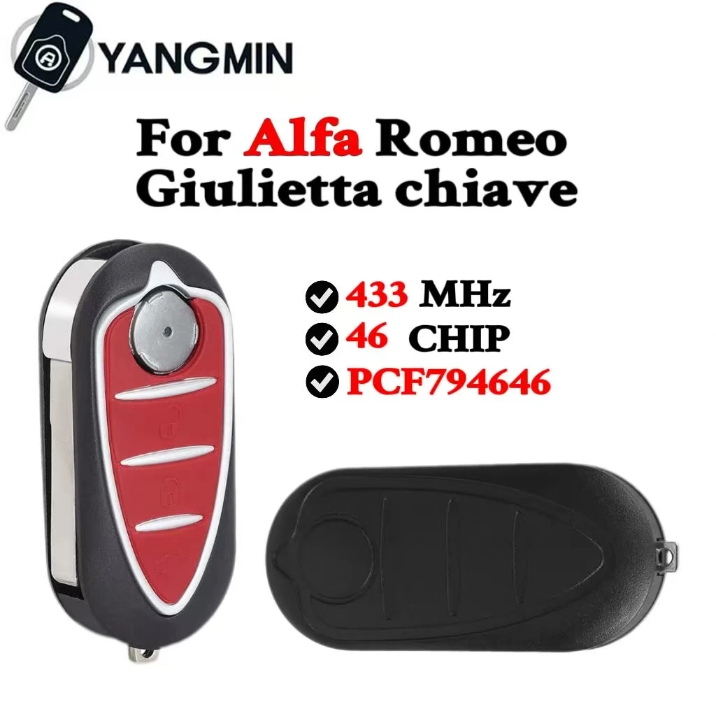 

YANGMIN Remote Key For Alfa Romeo Giulietta chiave 2010 2011 2012 2013 2014 2015 2016 71765806 433MHz
