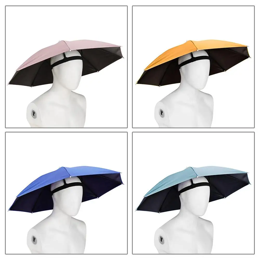 Bonés de pesca ao ar livre portátil guarda-chuva chapéu protetor solar à prova dwaterproof água guarda-chuva de pesca universal chapéus acampamento dobrável chapéus