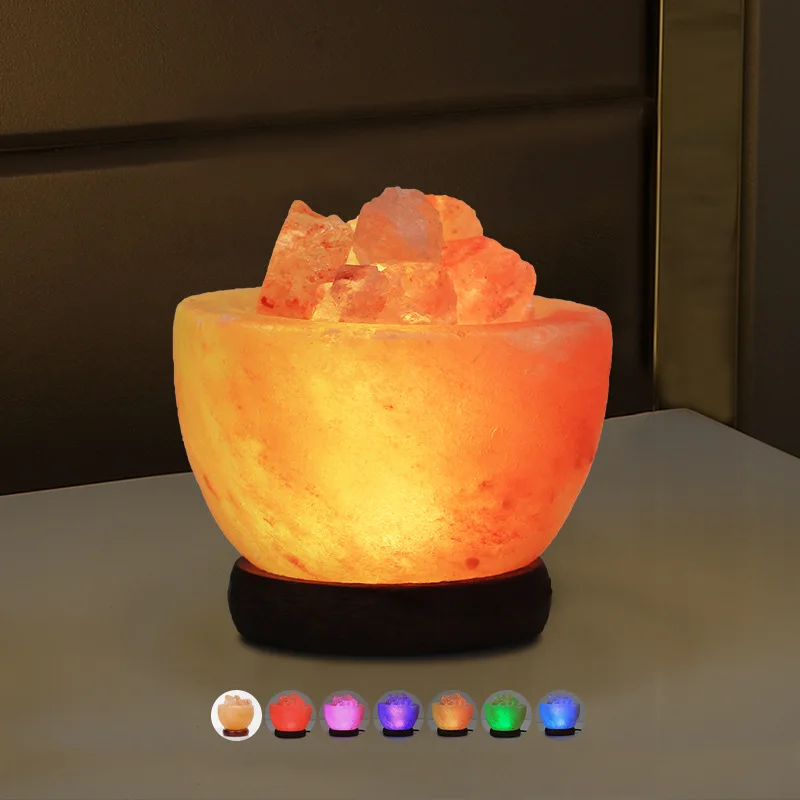 F5 Himalaya-Salzlampe Kristallsalz-Steinleuchte mit Sockel Kristallsalz-Licht LED-Atmosphärenlampe Heimdekoration Schlafzimmerdekoration