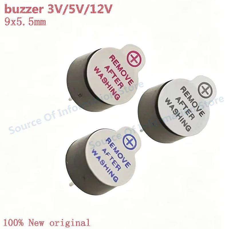

100Pcs, 9x5.5mm Integrated Active Buzzer with Speaker (3V/5V/12V) TMB09A03/A05/A12