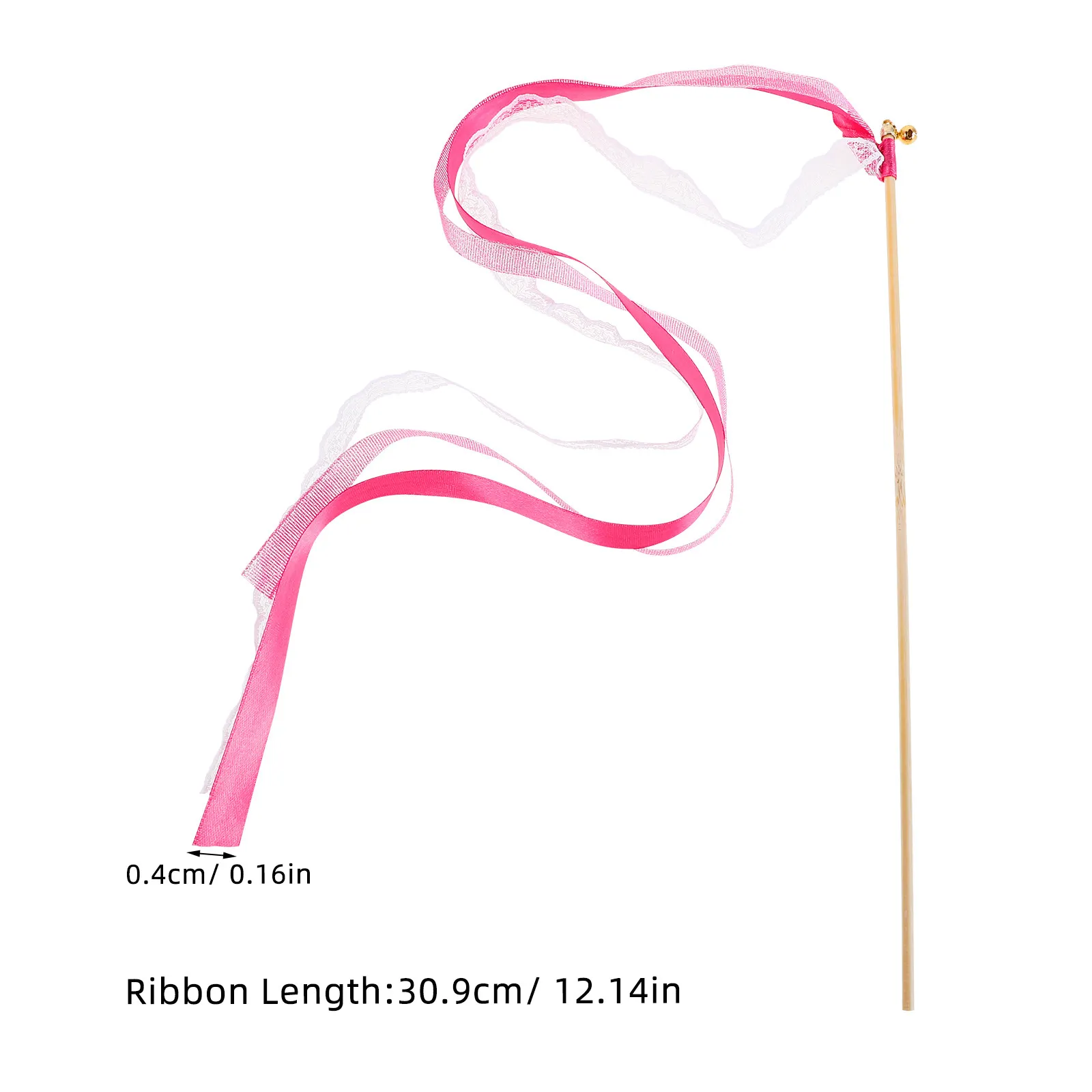 25Pcs Whimsical Ribbon Wands Lace Streamers Soft Fabric Wood Handle Wedding Party Favors Dance Ribbons Photo Shoot Props