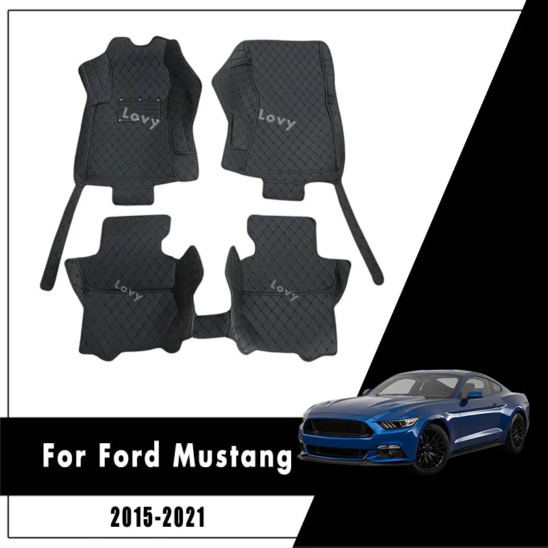 Car Floor Mats For Ford Mustang 2021 2020 2019 2018 2017 2016 2015 Auto Interior Carpets Accessories Waterproof Covers Styling