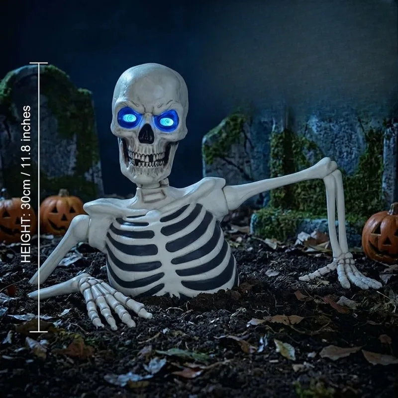 Halloween New Products Walking Half Skull Props Toy Ornaments Ornaments, Prop Ornaments