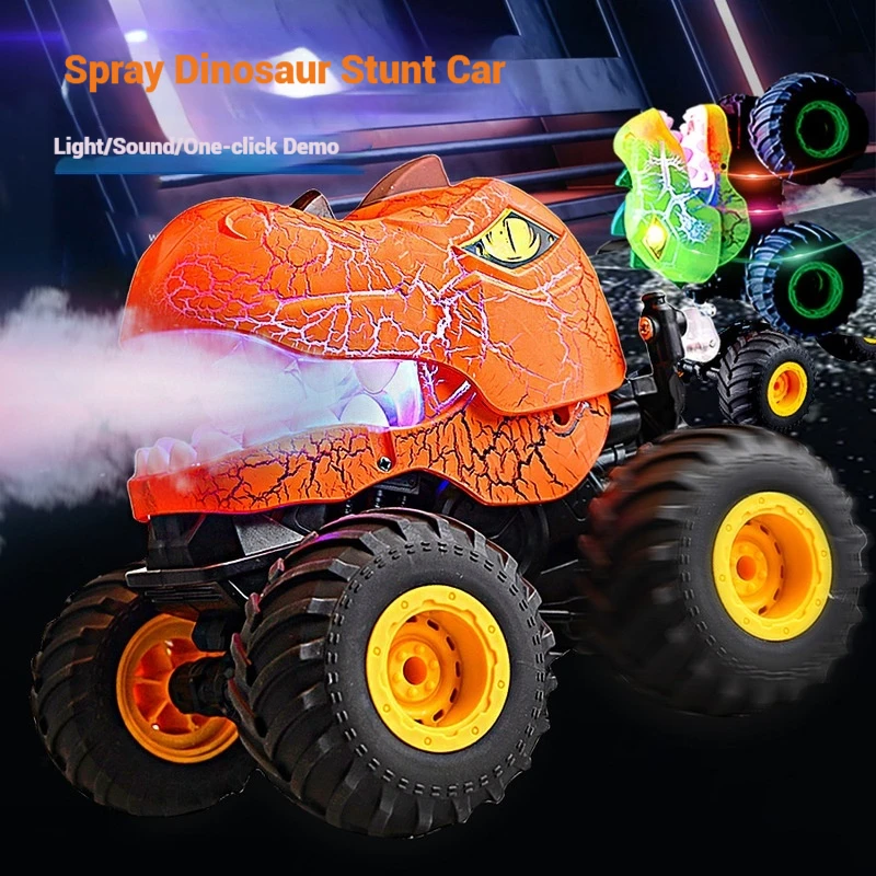 Dinosaur Toy 2.4g Remote Control Car Light Sound Effect Spray Stunt Off-road Vehicle Children's Day Gift