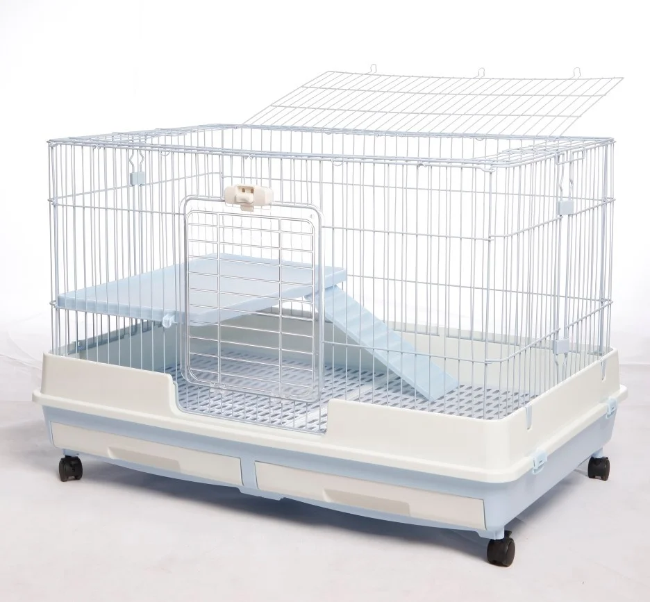 

Luxury Double Layer Rabbit Villa Double Drawer Anti-Splash Urine Cage For Rabbit Guinea Pig