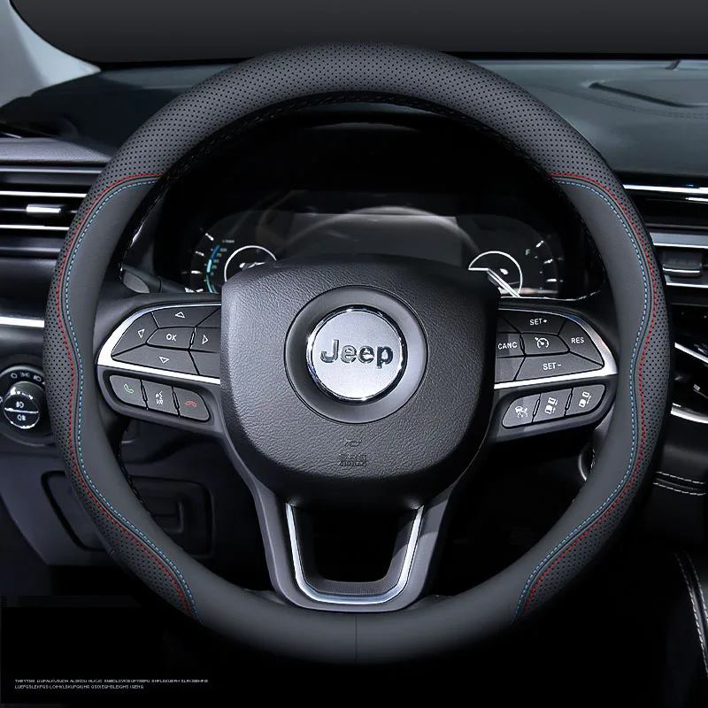 nappa leather car steering wheel cover for jeep wrangler jk jl compass patriot cherokee grand wk2 wj renegede srt auto wrangler