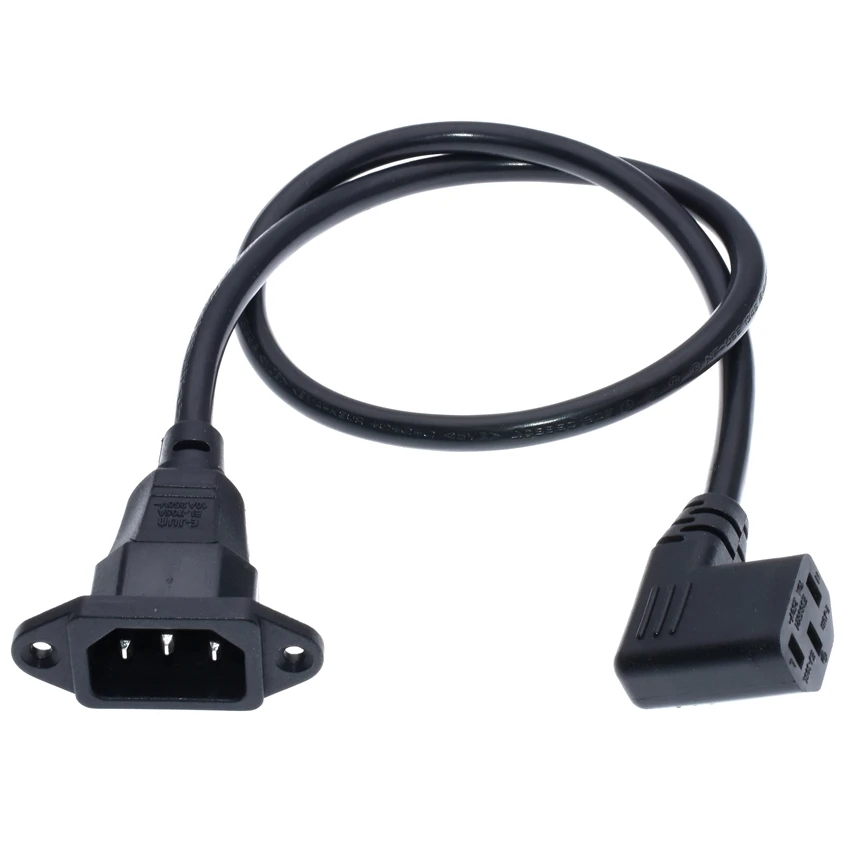 IEC320 C14 to C13 Extension cord,C14 with screw holes and C13 Short,60cm lenght.Drop shipping availables
