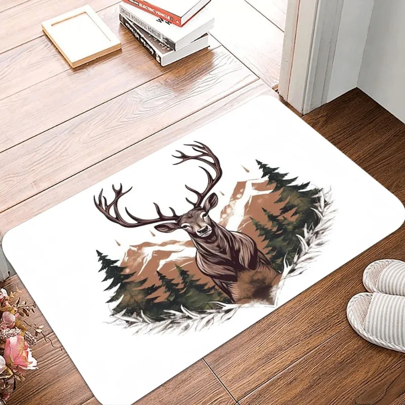 Deer Pattern Non-Slip Waterproof Doormat Easy Clean Entrance Floor Mat Home Decor Durable Minimalism So Fashion and Beautiful