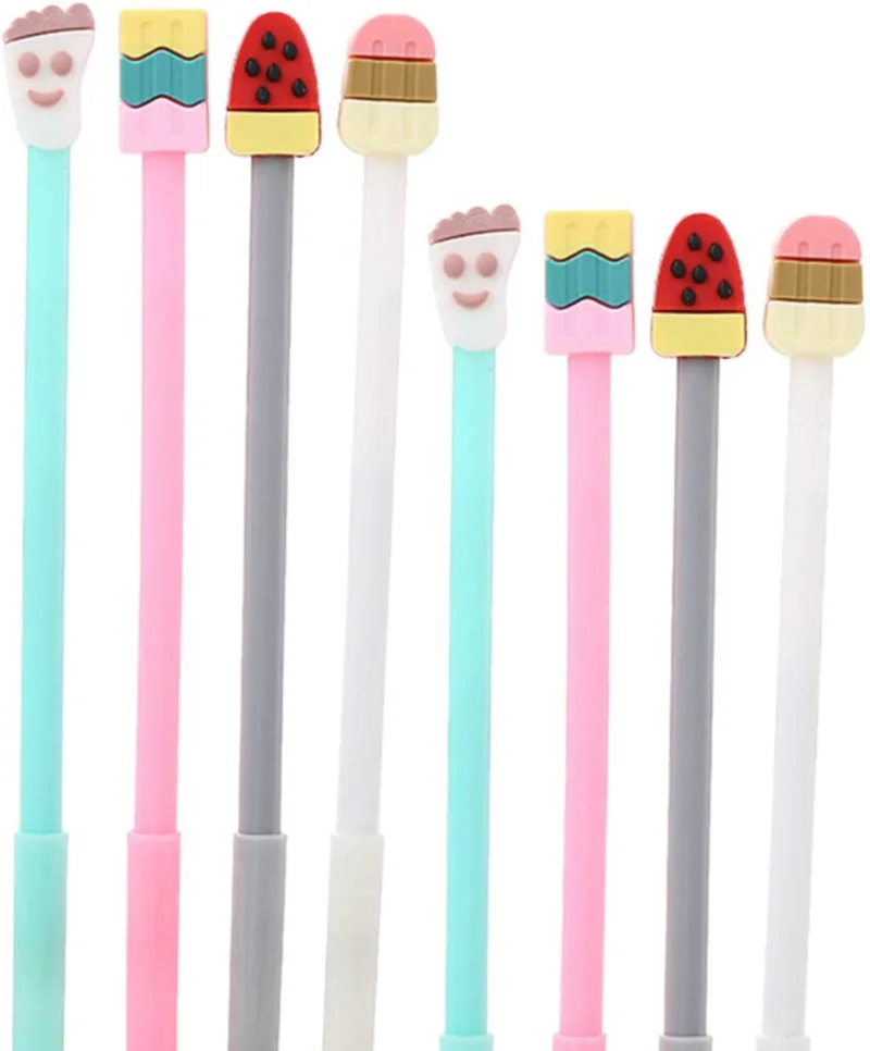 24 Pcs Gel Pens Set Fashion Cute Colorful Kawaii Lovely Ice Cream Gel Ball Pens Office School Stationery