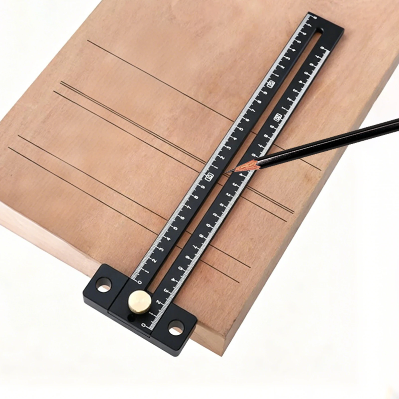 280 Track Ruler Measuring T Type Scribing Metric Scale Black Aluminium Alloy Woodworking Marking Tool for Woodworking - 280 mm