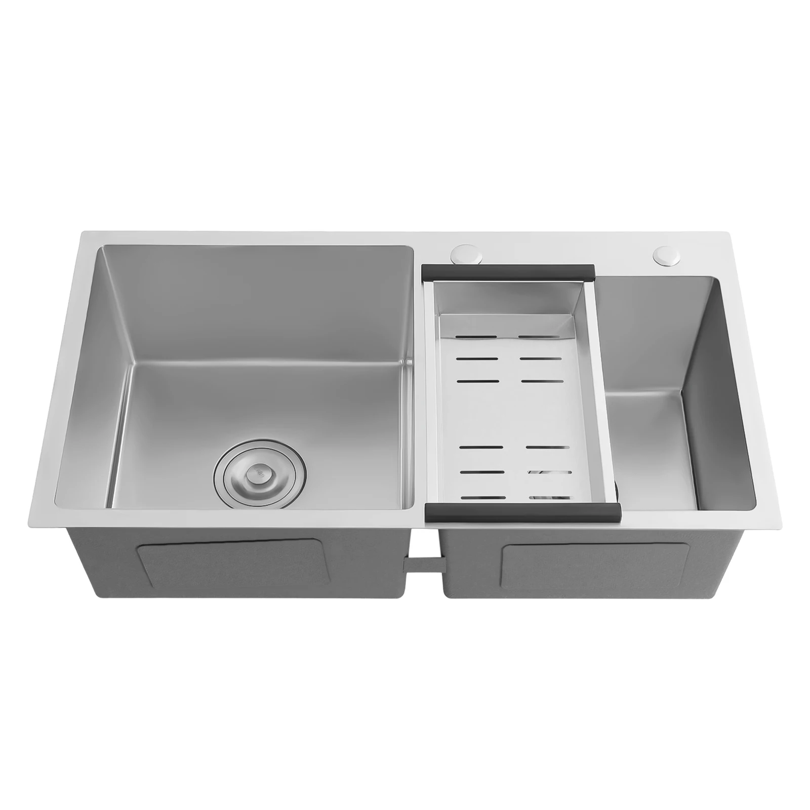 

Double Bowl Stainless Steel Kitchen Sink with Drain Basket 78*43*21cm