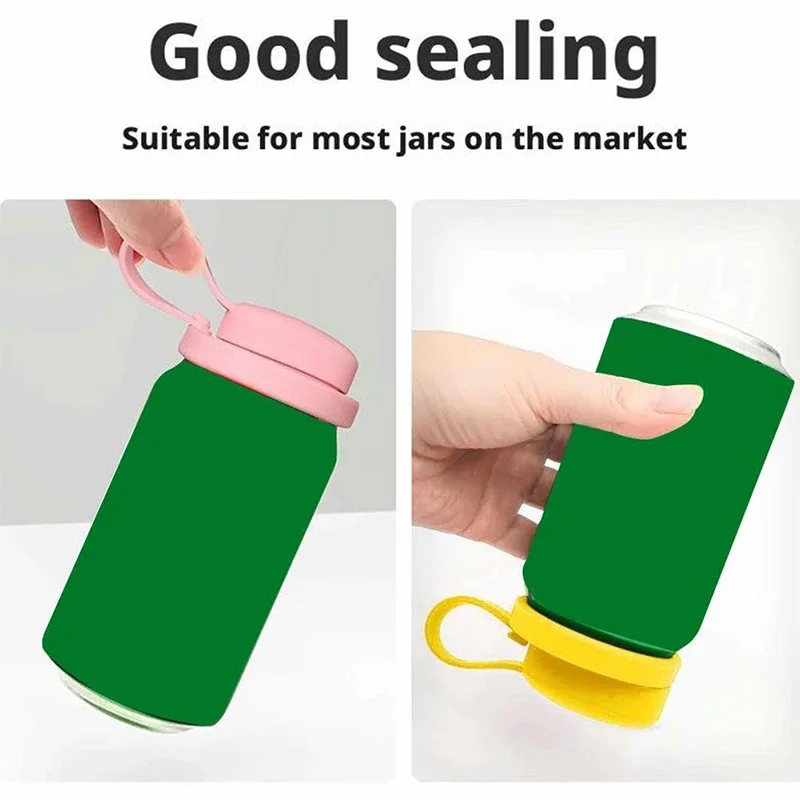 Silicone Soda Can Lids With Straws Reusable Anti-spill Beverage Topper Protect Can Lid For Soda Beer Juice Drink Universal Lid