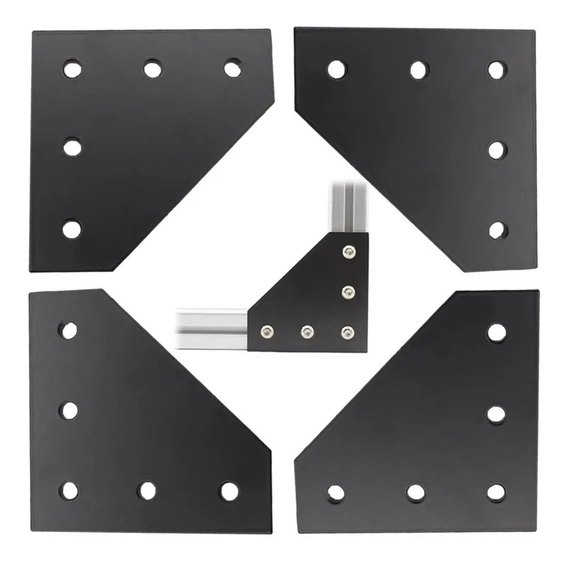 4pcs/lot Corner Bracket Plate T/L Shape 5 Holes 90 Degree External Connection Plate 4040 Aluminum Alloy Extrusion Profile 4040