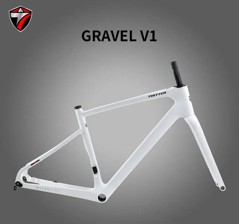 Image of Carbon Gravel Bike Frameset Rennrad Rahmen Scheibenbremse Steckachse 12x142mm Scheibenbremse 700C 40C Innenkabel DPD UK EU Lager