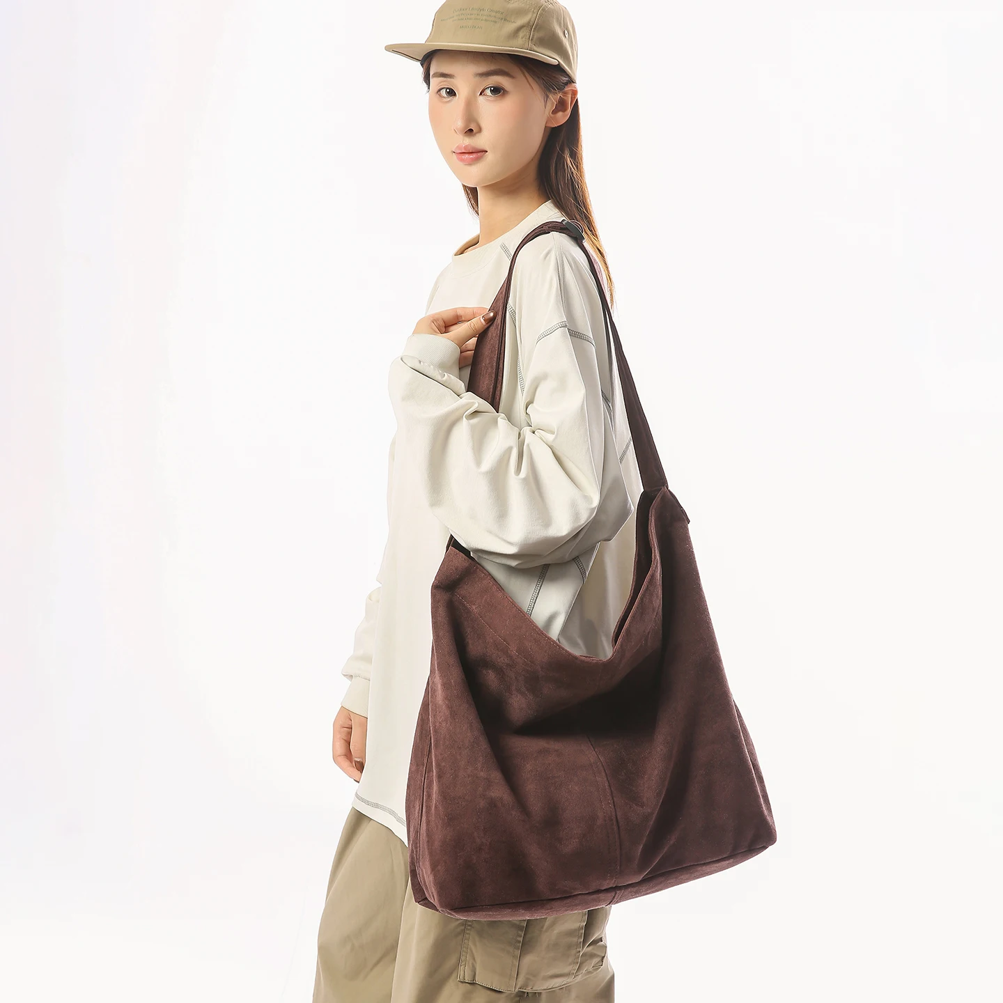 

Замшевая женская сумка, модная сумка на плечо, эко-сумка Y2K, корейская большая сумка-шоппер, винтажные сумки, элегантная повседневная сумка-мессенджер Hobos