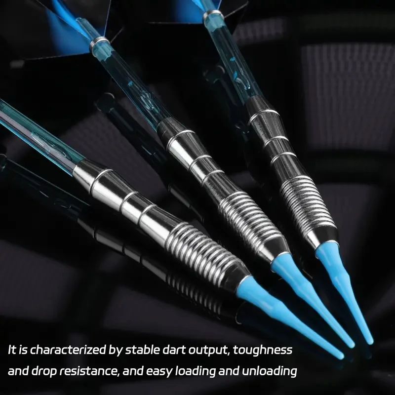 

3pcs of soft-tip darts about 18g blue four-part assembly standard safety dart shaft Aurora Wing dart flight entertainment games