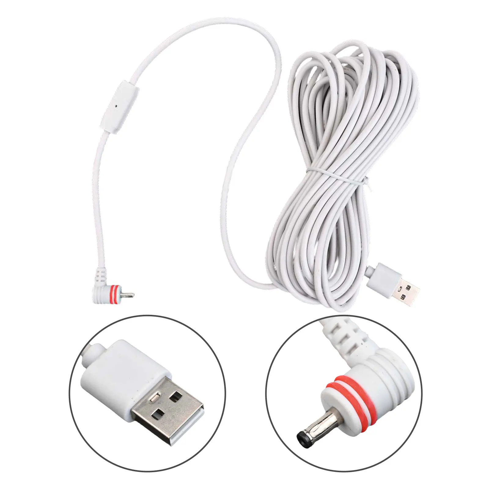 7.6m Length Charging Cable Comprehensive Package Extended Reach 7.6m 10m Secure Magnetic Connector Security Camera Setup