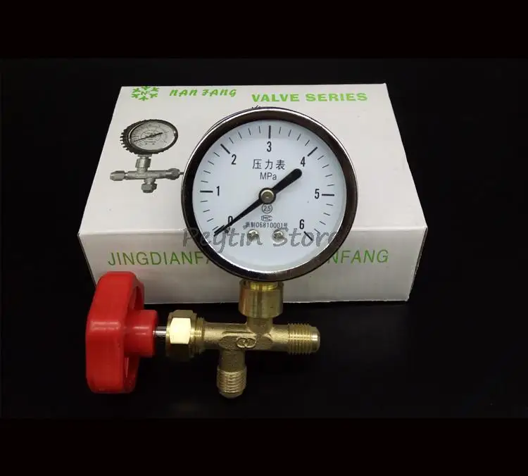 1Pc General Maintenance Tool For Testing The R410 Three-way Of Central Air Conditioner With 60kg Pressure Gauge Valve