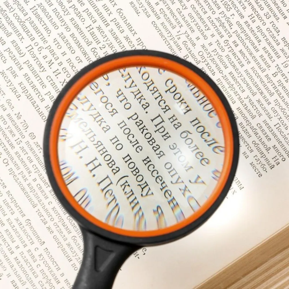 10x Magnification Handheld Magnifying Glass Lightweight Non-Slip Handle Reading Magnifier 50/65/75/100mm