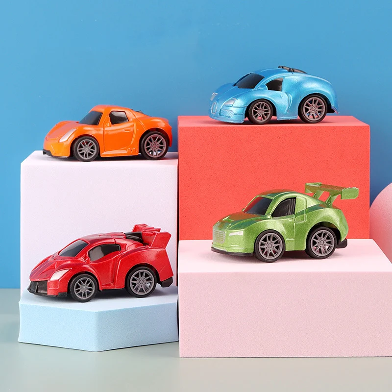 New Children's Pull Back Toy Cartoon Mini Q Version Car Simulation Racing Car Model Plastic Toys Boys Gift Free Shipping