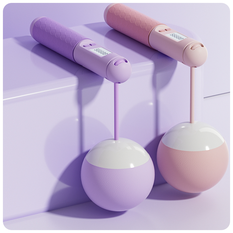  Count Counter Jump Rope Adjustable Weighted Ball Cordless Smart Rope with Anti-Slip Grip for Cardio Workout Home Gym 