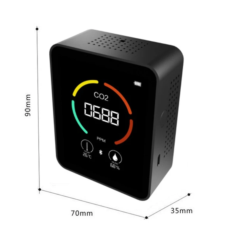 Air Monitor CO2 Carbon Dioxide Detector Air Quality Temperature Humidity Monitor Support Bluetooth APP Control