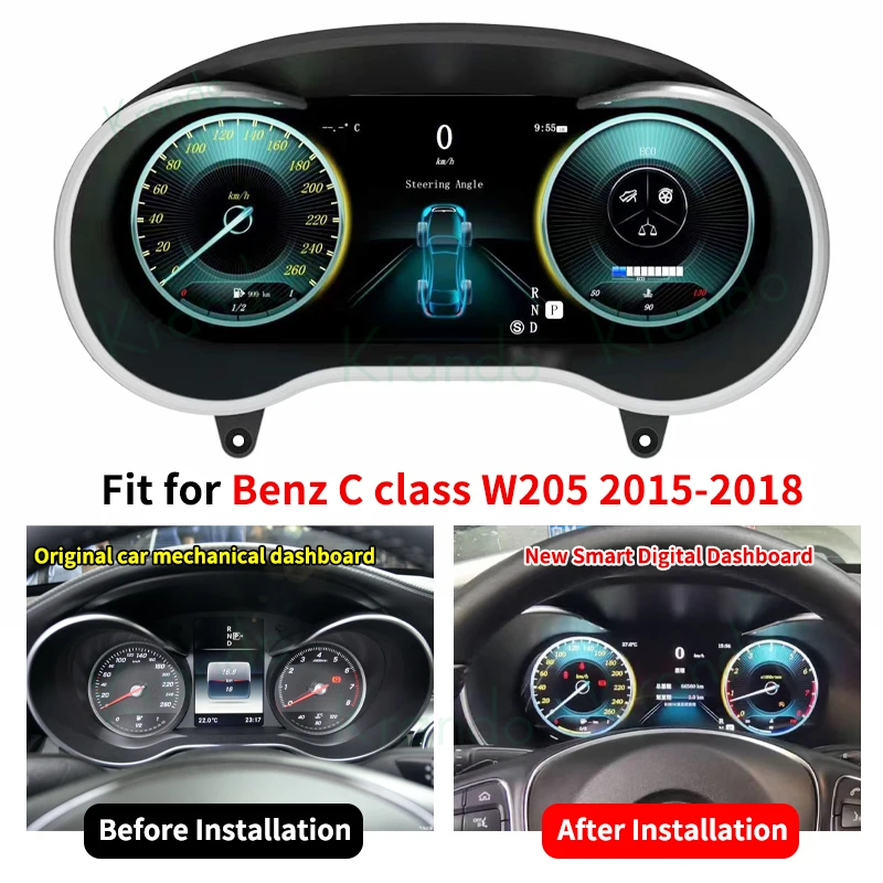 LCD Cluster Display For Mercedes Benz C W205 GLC X253 Car Digital Cluster Cockpits Panel Dashboard Upgrade Speedometer