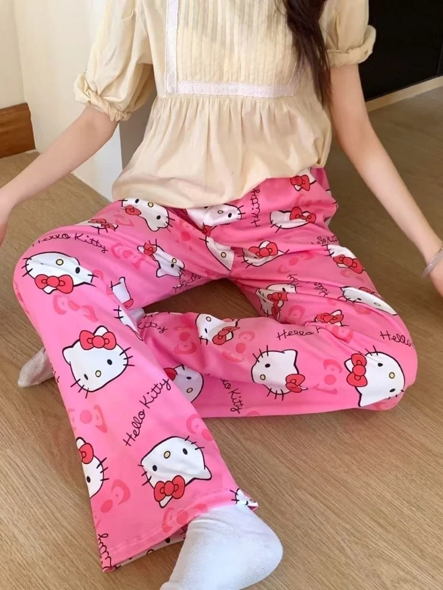 Hello Kitty Pink Loungewear, Spring/Summer New Casual Pants, Y2K Anime Style, Perfect for Festival Gifts & Party Wear view 5