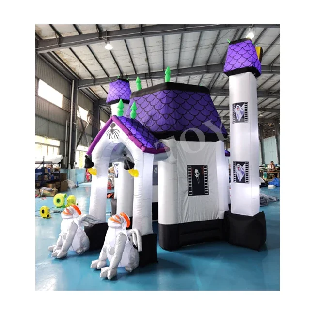 Outdoor Halloween Inflatable Tunnel Entrance Passage Ghost Castle With Goblins for Yard Decoration