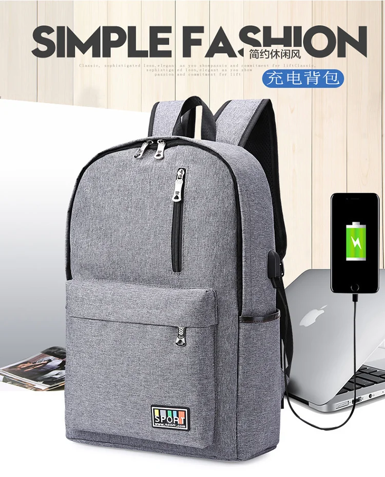 New polyester leisure double shoulder computer bag fashionable men's and women's outdoor travel large capacity student schoolbag