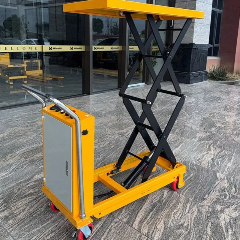 Electric Hydraulic Scissor Lift Table Mobile Pallet Truck Manual Small Hoist Lift Cart Platform Lift Truck