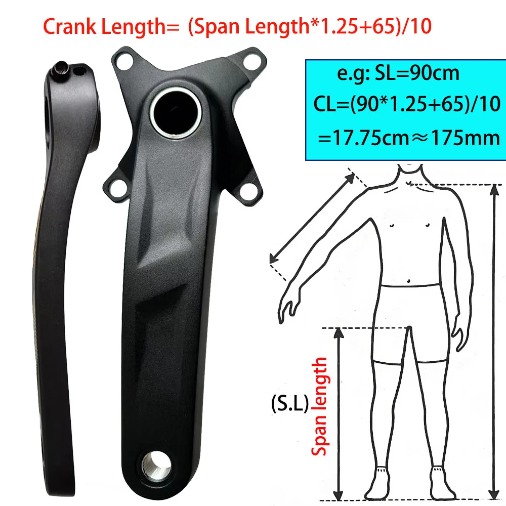 Kinderfahrrad-Kurbelgarnitur 114/127/135/140/152/160/165/175mm 104mm BCD MTB Mountainbike-Kurbel Kinder-Faltrad 1x Kurbelgarnitur – Detail 4