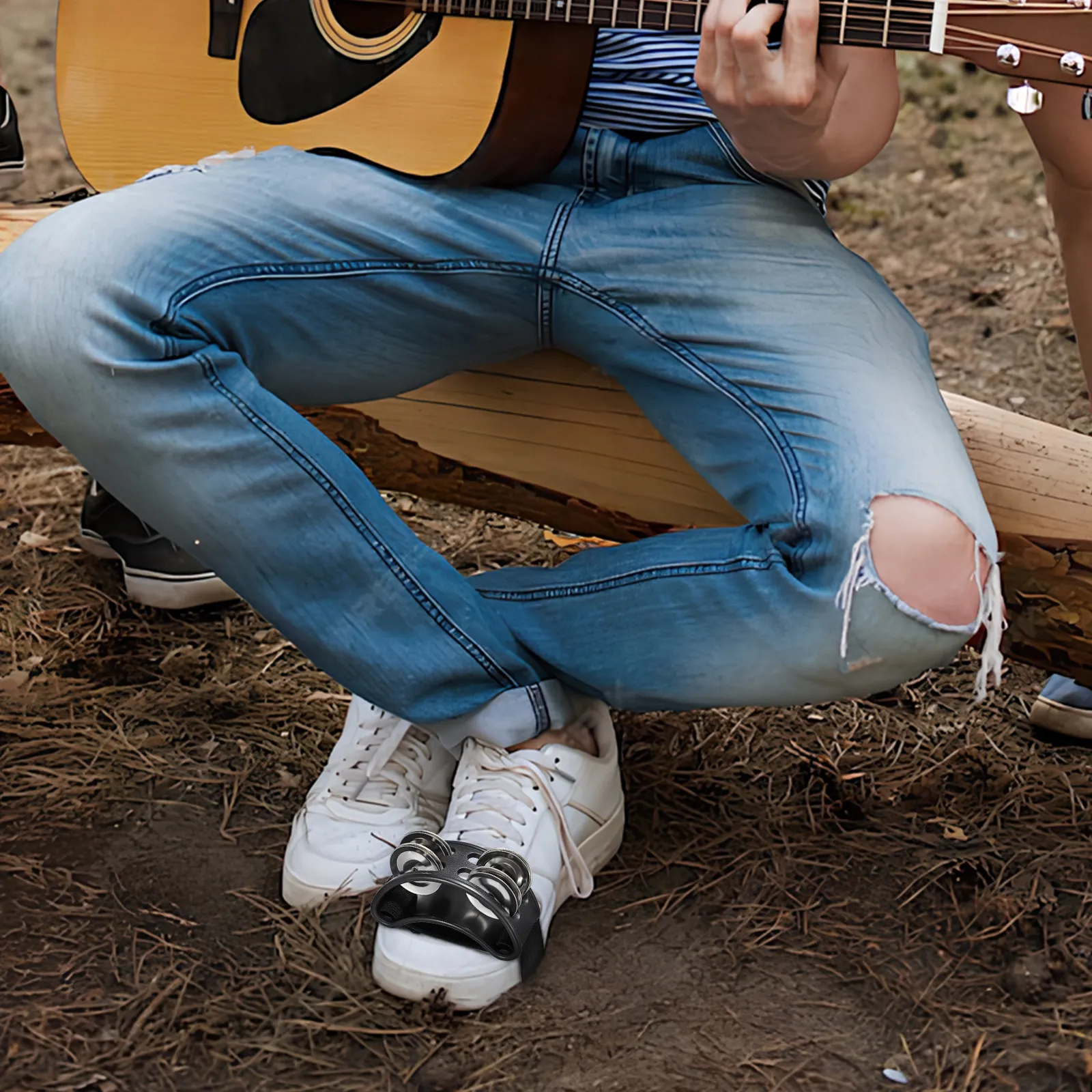 

Набор из 4-х ножных тамбуринов (фут-шейкеров) с колокольчиками, музыкальные инструменты для взрослых и детей, для вечеринок и развлечений, тамбурин для детей