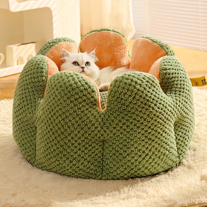 New Cactus Petal Shaped Pet Nests for Winter Warmth Cat Nests for Sleep Soft Dog Nests Dog Pads Pet Supplies