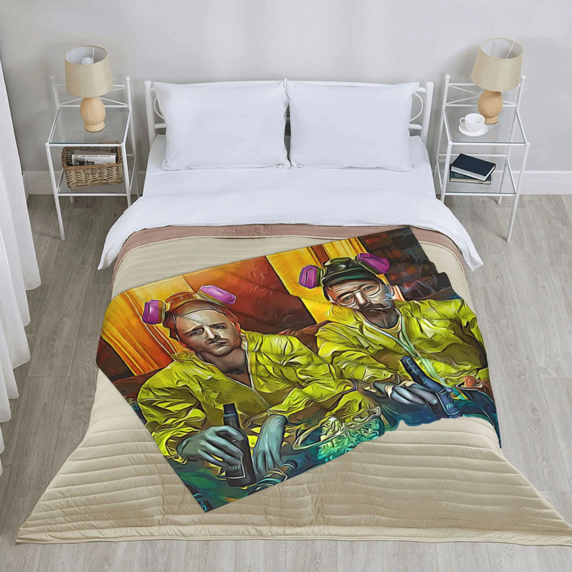Breaking Bad Drugs Crime Blankets Walter Jesse Flannel Funny Warm Throw Blankets for Home Restaurant Decoration