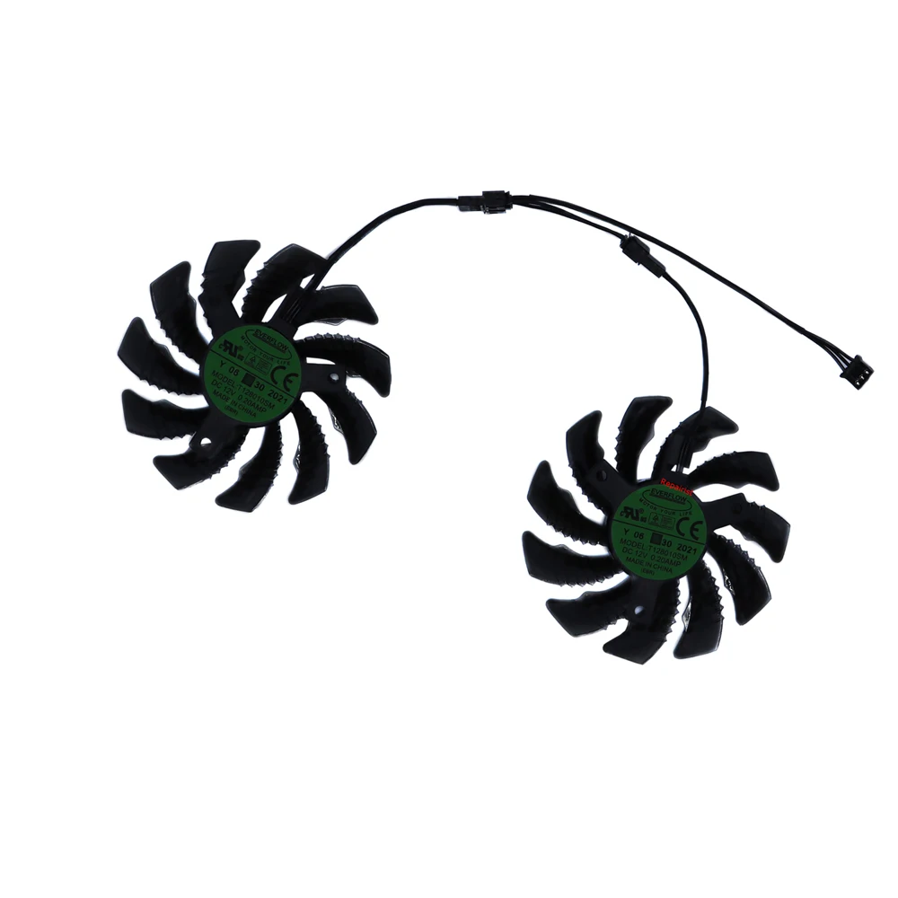 2Pcs/Set GPU Cooler Fan,3pin T128010SM,For Gigabyte GV-N960WF2 GV-N960WF2CN-2GD GTX 950 960 GTX1650,Graphics Cards Cooling
