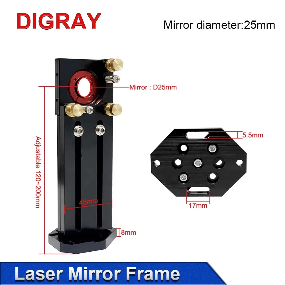 DIGRAY CO2 Optical Path Lens Mount 25mm Reflector Bracket All-in-one Bracket for Laser Engraving and Cutting Machines