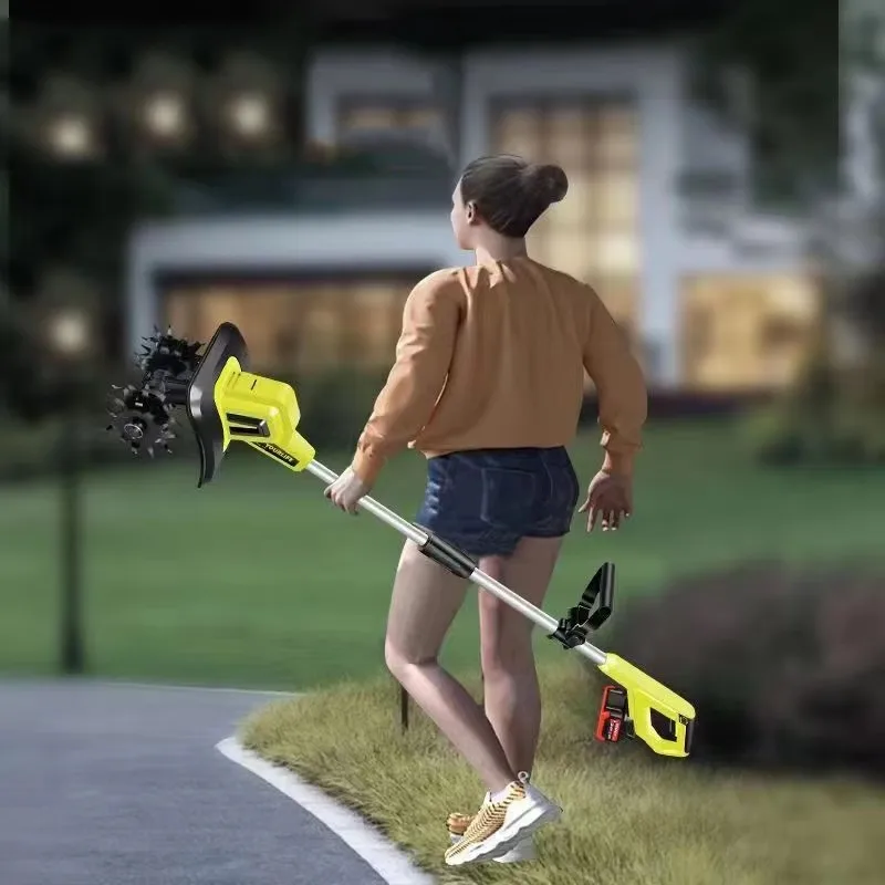ZSQHET Abeden 20V Handheld Electric Ripper Cultivator Garden Rotary Tiller Cordless Weeder Garden Tractor Portable Grass Trimmer