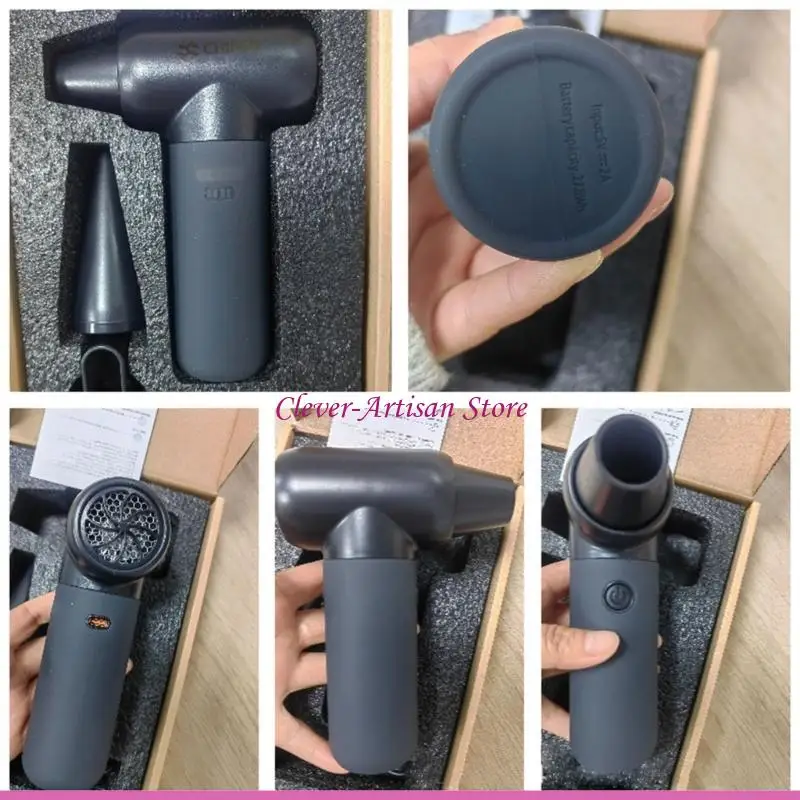 E06B منفاخ هواء كهربائي محمول قابل لإعادة الشحن لاسلكي 33000 دورة في الدقيقة منفاخ صغير جاف للتنظيف الفعال للوحات مفاتيح السيارة #5