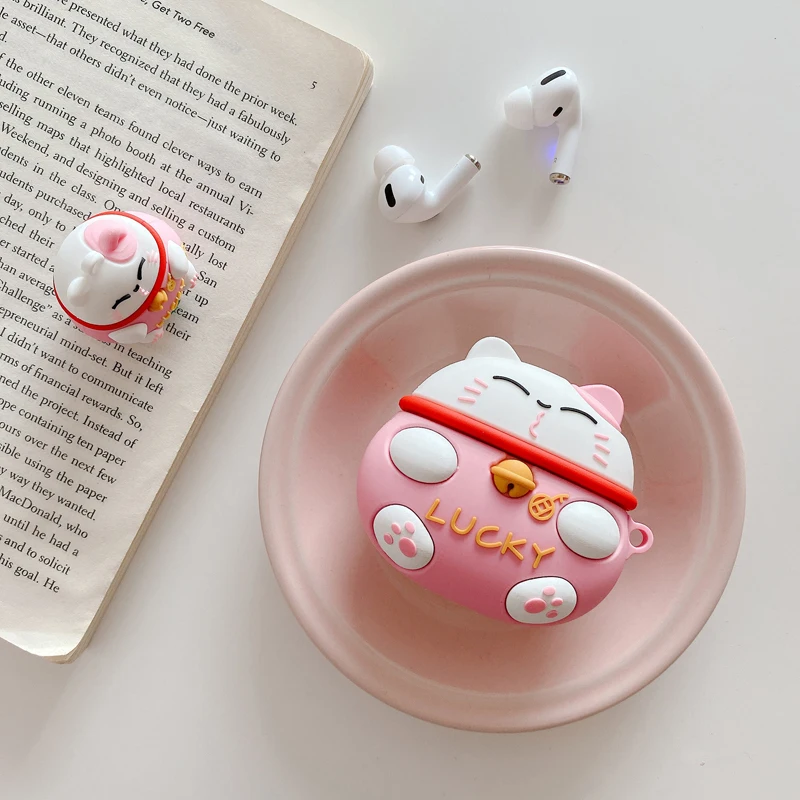 Силиконовый чехол Lucky Cat с милым мультяшным аниме для HUAWEI FreeBuds 4 4i 5 5i, чехол для HUAWEI Pro2 Pro3, защитный зажим SE 2 SE2