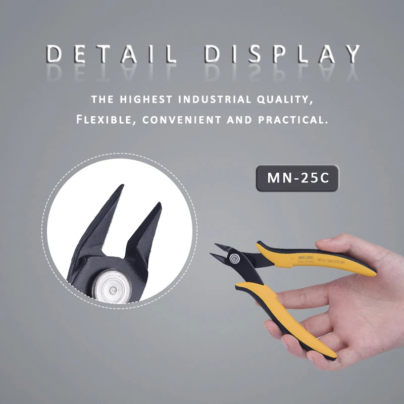 Universal Diagonal Cutting Pliers Precision Wire Cable Cutter High Hardness Electronic Repair Hand Tools Non-slip MN-25C MN-25P