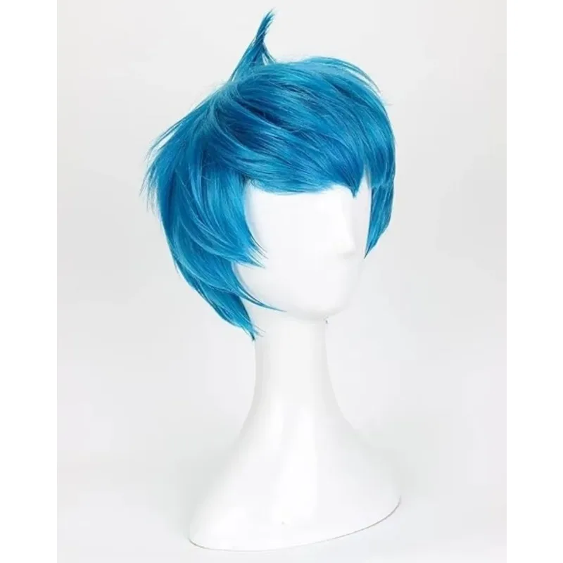 Movie Inside 2 Joy Disgust Sadness Wig Short Blue Heat Resistant Synthetic Hair Cosplay Costume Joy Wigs