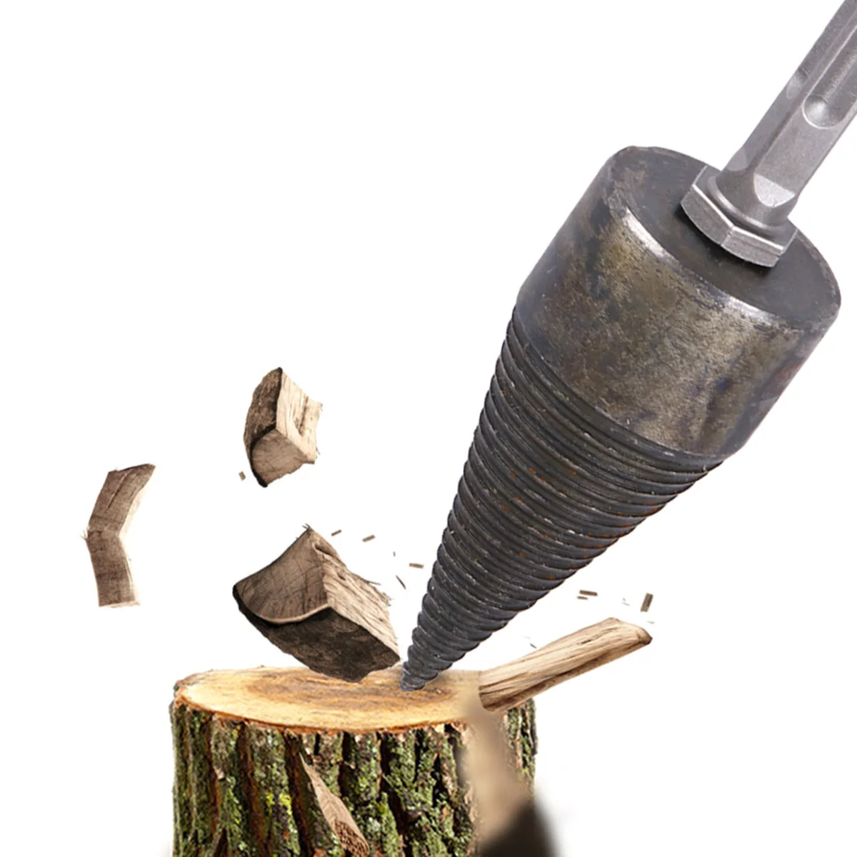 

Household Triangle Handle 42mm Electric Wood Splitting Drill Bits Black Square Shank High Hardness Wear-Resistant Fast Efficient