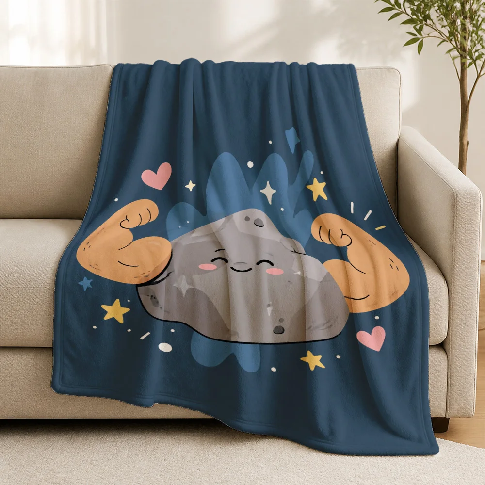 Adorable Cartoon Character Throw Blanket for Sofa Couch Home Decor Cozy Fleece Plush Decorative Lap Warming Winter Gift for Livi